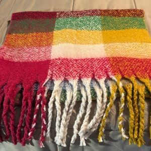 Colorful Plaid Fringe scarf/wrap